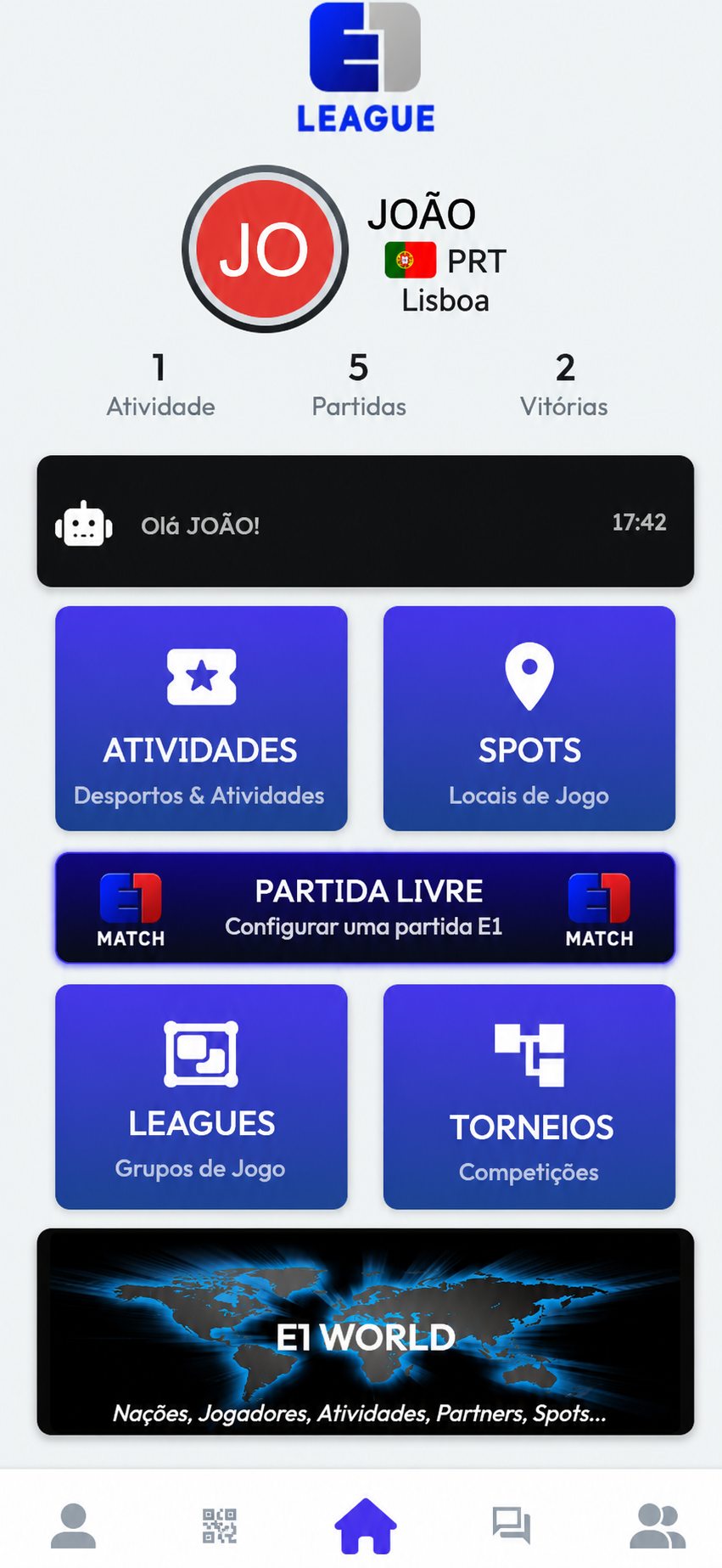 E1 LEAGUE - Início
